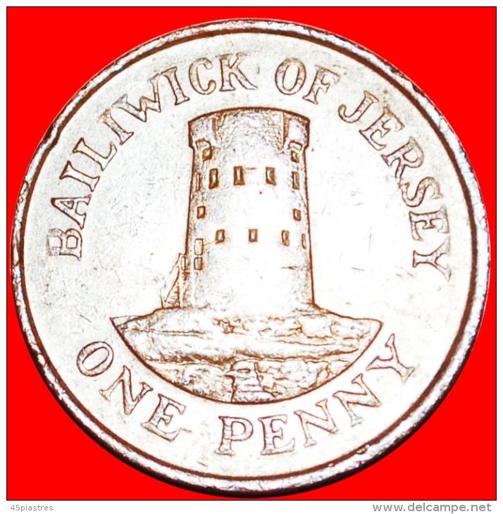 * GREAT BRITAIN: JERSEY ★ 1 PENNY 1989 TOWER! LOW START&#9733;NO RESERVE! - Jersey