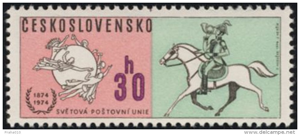 Czechoslovakia / Stamps (1974) 2104: 100th Anniversary Of Universal Postal Union (30 H) Painter: Frantisek Hudecek - UPU (Union Postale Universelle)