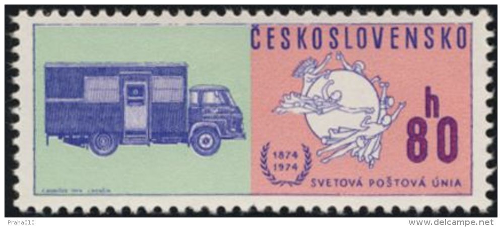 Czechoslovakia / Stamps (1974) 2107: 100th Anniversary Of Universal Postal Union (80 H) Painter: Frantisek Hudecek - UPU (Wereldpostunie)