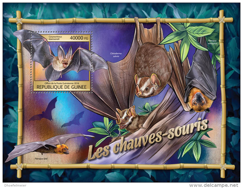 GUINEA REP. 2016 ** Bats Fledermäuse Chauves-souris S/S - OFFICIAL ISSUE - A1640 - Fledermäuse