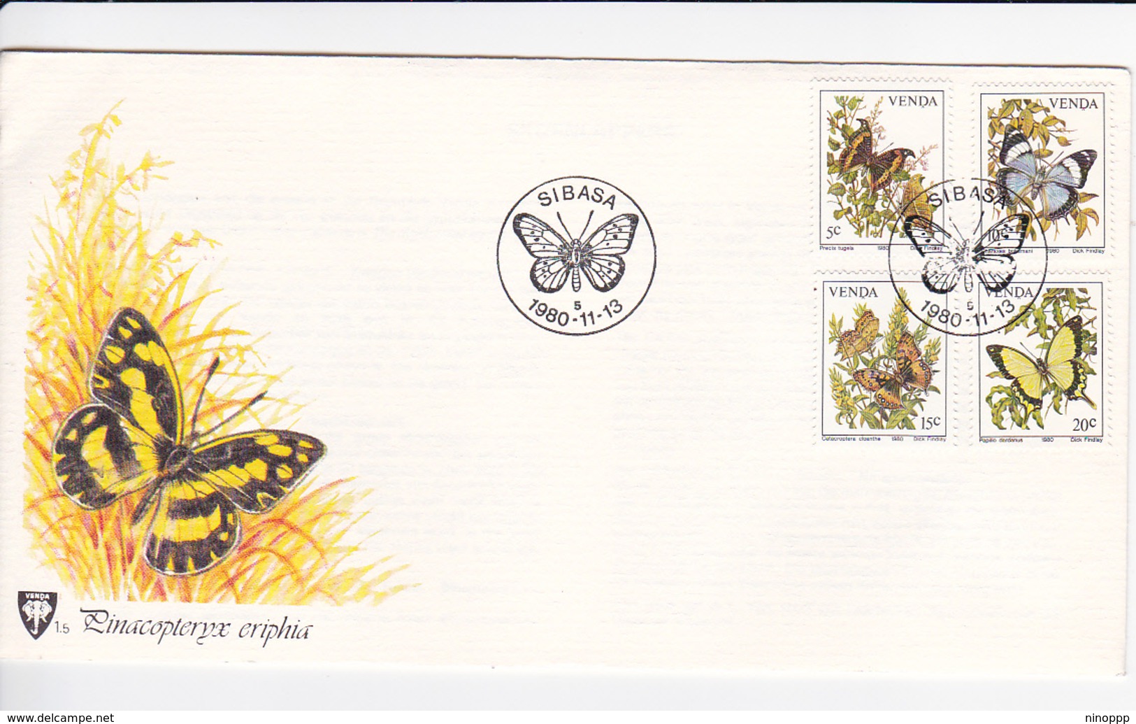 Venda 1980 Butterflies FDC - Venda