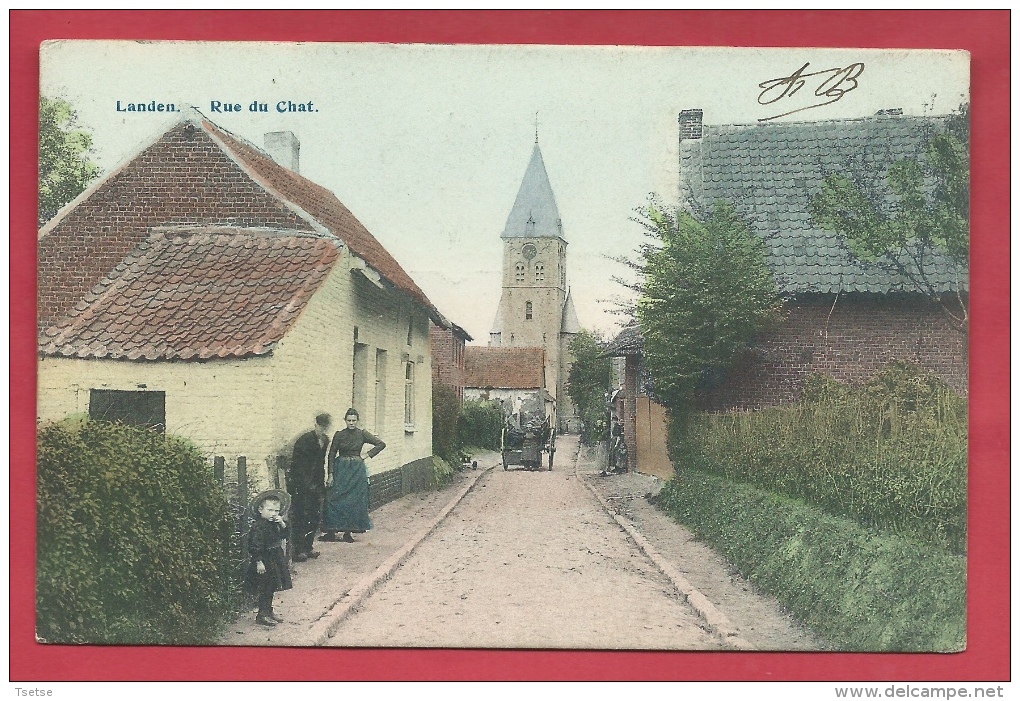Landen - Rue Du Chat / Katstraat - 1910 ( Verso Zien ) - Landen