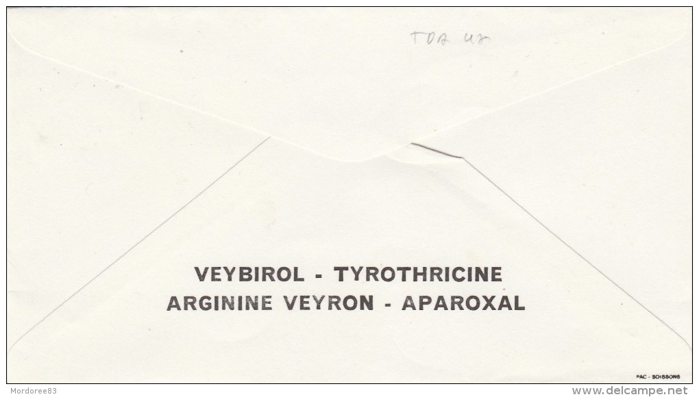 MONACO - FDC MONTE-CARLO 12/12/68 - Publicité ARGININE VEYRON -  VEYBIROL- TYROTHRICINE - APAROXAL           TDA47 - Pharmacy