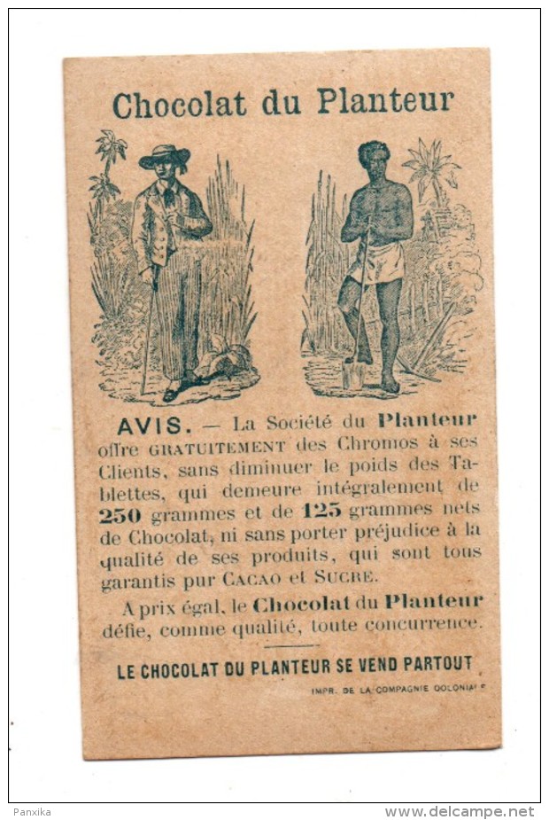 Chocolat Du Planteur. Chromo Dorée.  Carte A Jouer. Cheques, Billets De Banque. - Autres & Non Classés