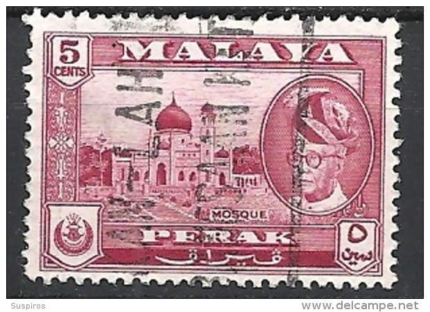 MALESIA PERAK    1957 Sultan Yussuf Izzudin Shah & Local Motifs   USED - Perak