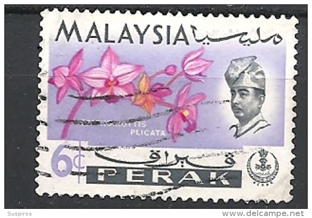 MALESIA PERAK   1965 Orchids   USED - Perak