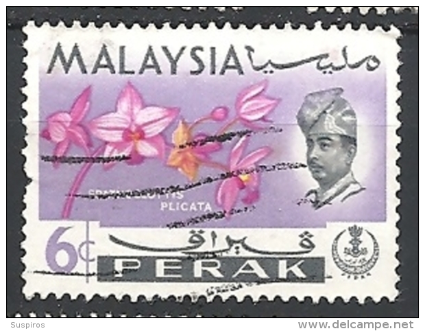 MALESIA PERAK   1965 Orchids   USED - Perak