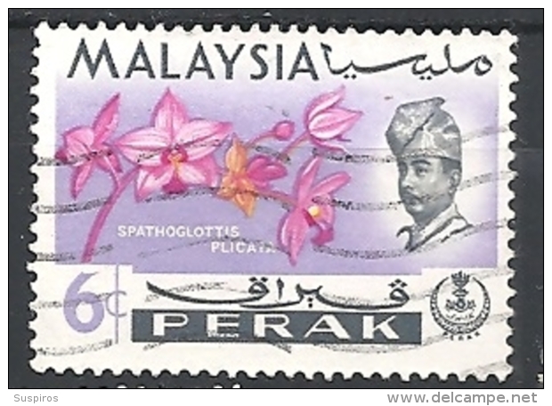 MALESIA PERAK   1965 Orchids   USED - Perak