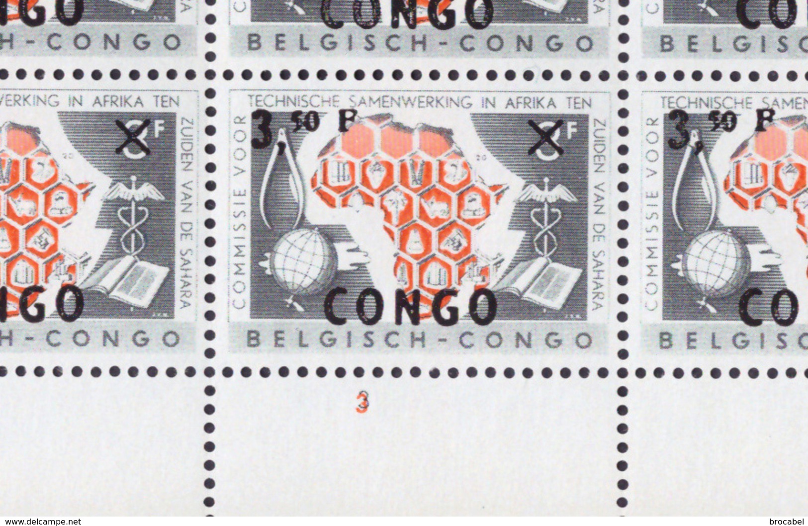 Congo 0414** 3,5op3F -  Feuille  / Sheet De 30 - MNH   Planche 3 - Autres & Non Classés