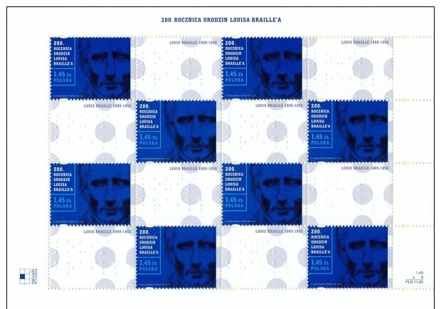 Poland Pologne, 200 Years Of The Birth Of Louis Braille, 2009 Sheet ** - Behinderungen