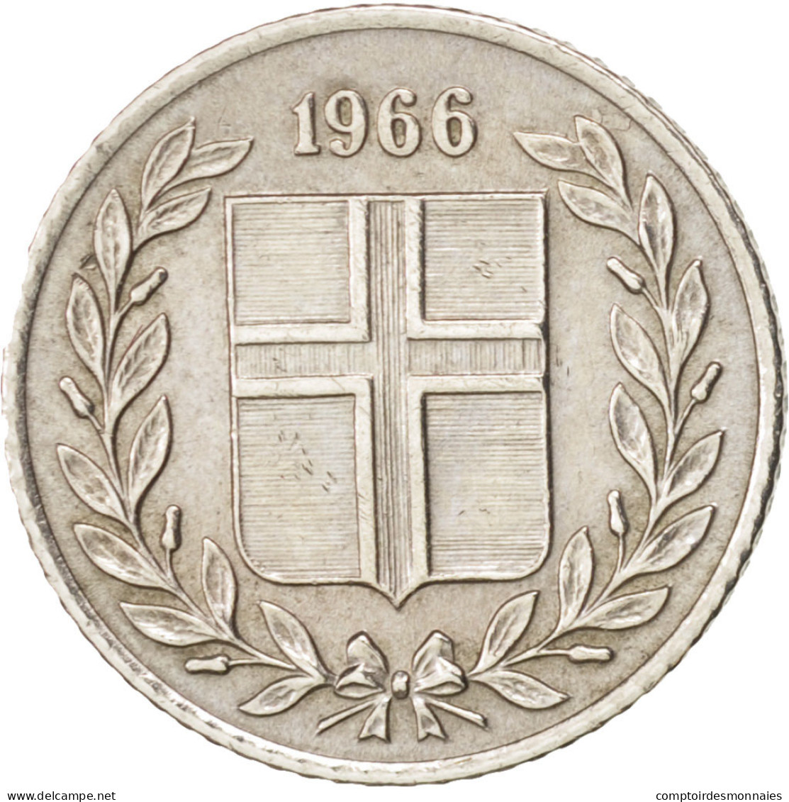 Monnaie, Iceland, 10 Aurar, 1966, TTB+, Copper-nickel, KM:10 - Islande