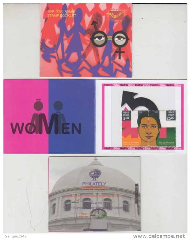 India  2016  Women He For She  P&amp;T Issued  Stamp Booklet  #  92929  Inde Indien - Unused Stamps