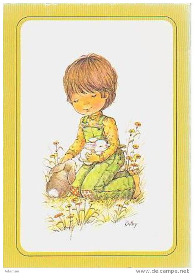 Illustrateur   H164         Kathy. ( Enfant Et Ses Lapins ) - Other & Unclassified