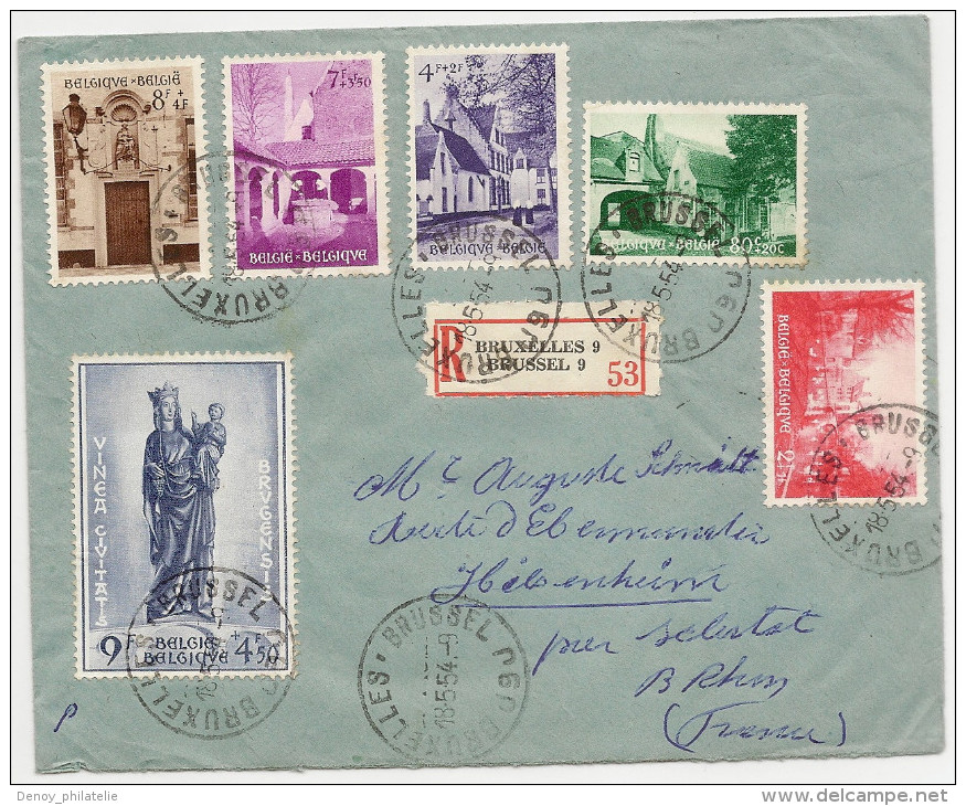Belgique Série 946 A 951 Sur Lettre Recomandé Ayant Vouyagé Du 18 05 1954 - Briefe U. Dokumente