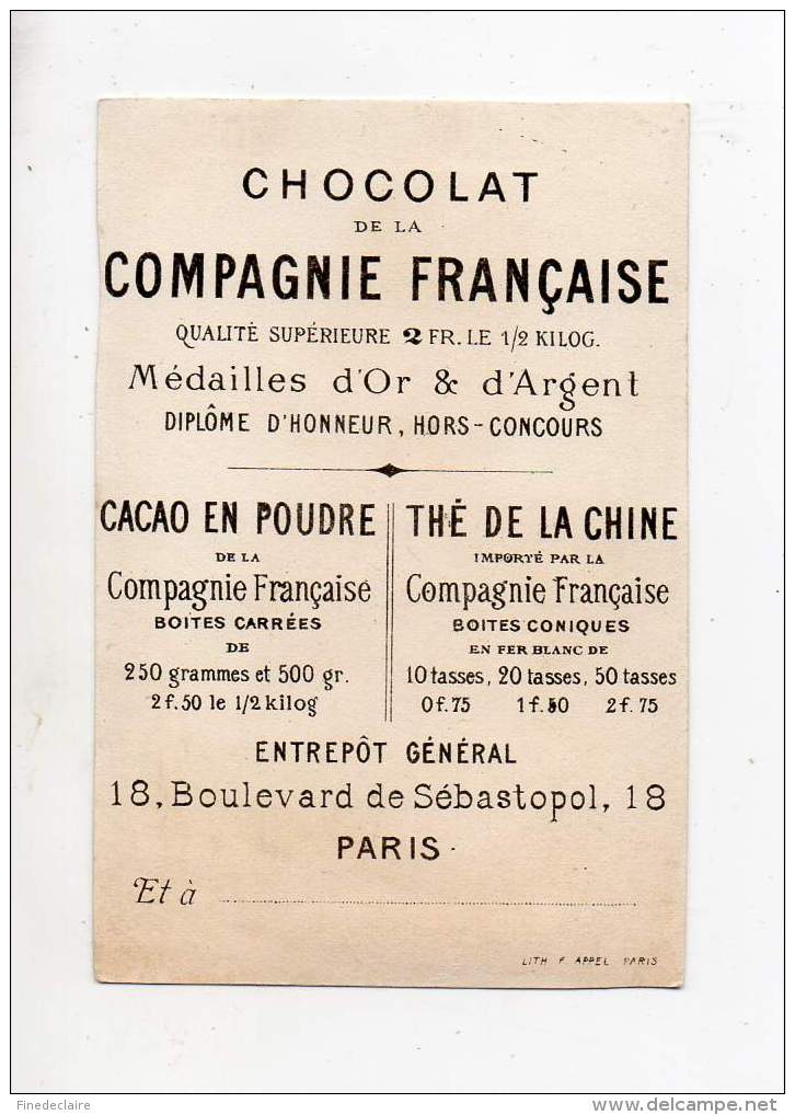 Chromo - Chocolat De La Compagnie Française - Autres & Non Classés
