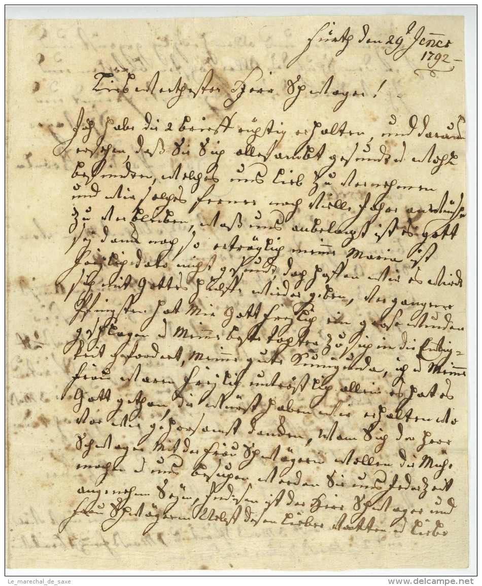 FÜRTH, 29. Januar 1792. &ndash; Brief Des Johann Paulus GRONLE An Seinen Schwager Rupprecht Adam Schneider In LINDAU. 2 - Historical Documents