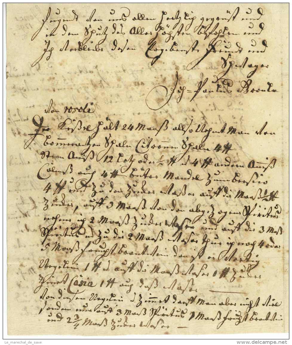 FÜRTH, 29. Januar 1792. &ndash; Brief Des Johann Paulus GRONLE An Seinen Schwager Rupprecht Adam Schneider In LINDAU. 2 - Documenti Storici