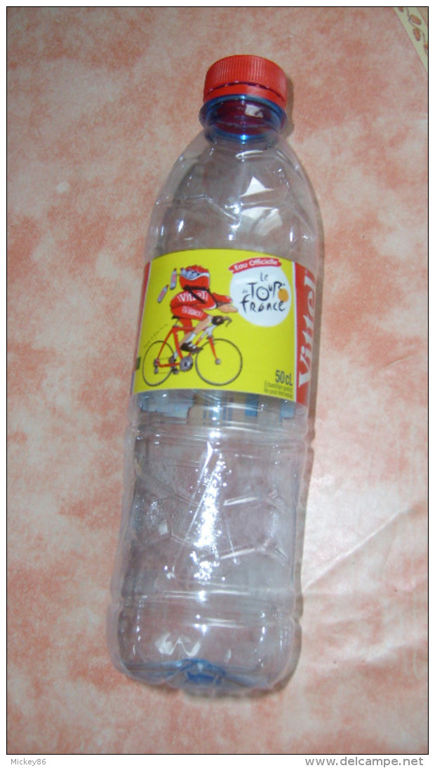 Sports-Cyclisme-Tour De France 2016 -bouteille Plastique Vide VITTEL 50cl Avec Logo Tour De France.....à Saisir - Cyclisme