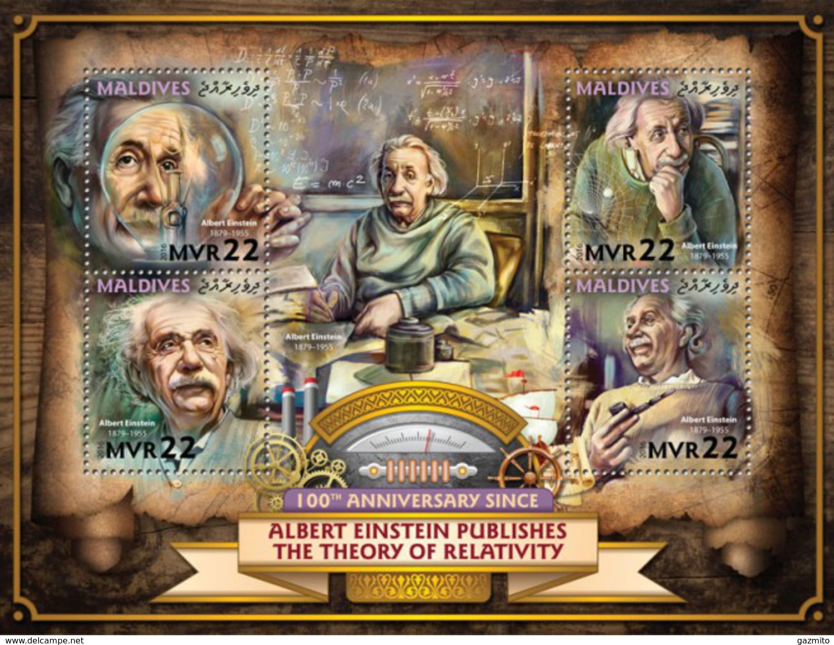 Maldives 2016, A. Einstein, 4val In BF - Albert Einstein