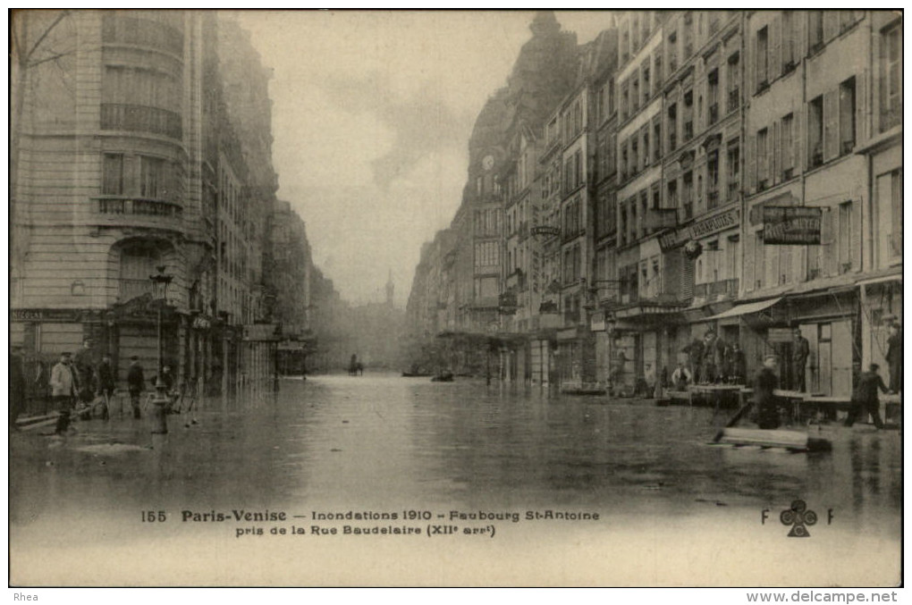 75 - PARIS - 12 ème - Faubourg Saint-antoine - Inondations 1910 - Arrondissement: 12