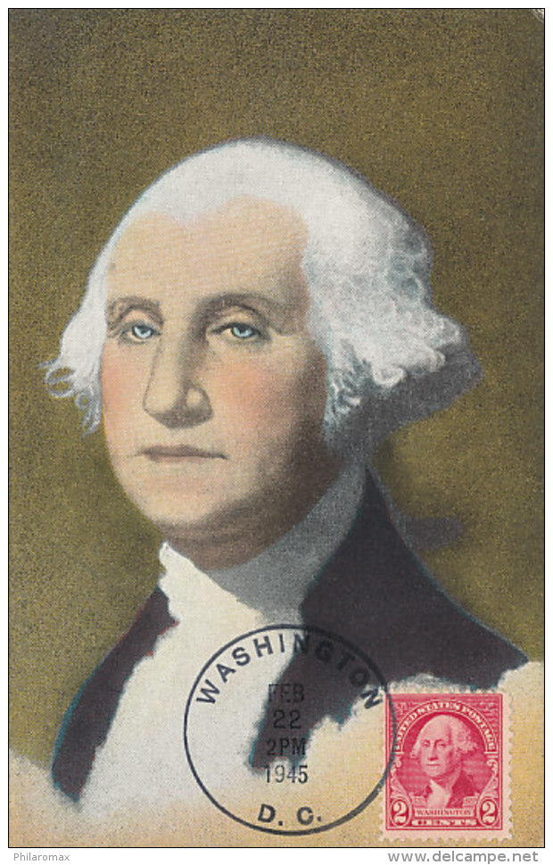 D26363 CARTE MAXIMUM CARD 1945 USA - PRESIDENT GEORGE WASHINGTON CP ORIGINAL - George Washington