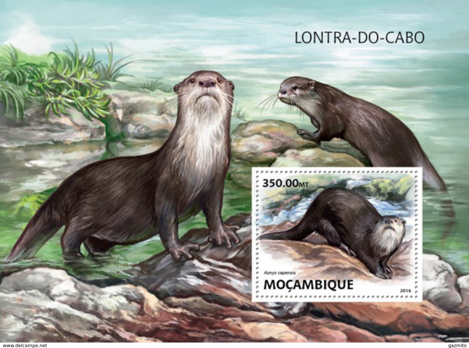 Mozambico 2016, Otter, BF - Unused Stamps