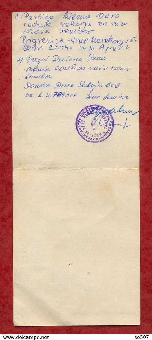 X1 - Check, Cheque, Promissory Note, Bill Of Exchange - SFRJ Jugoslavija - Seal Yugoslavia Railways - Schecks  Und Reiseschecks