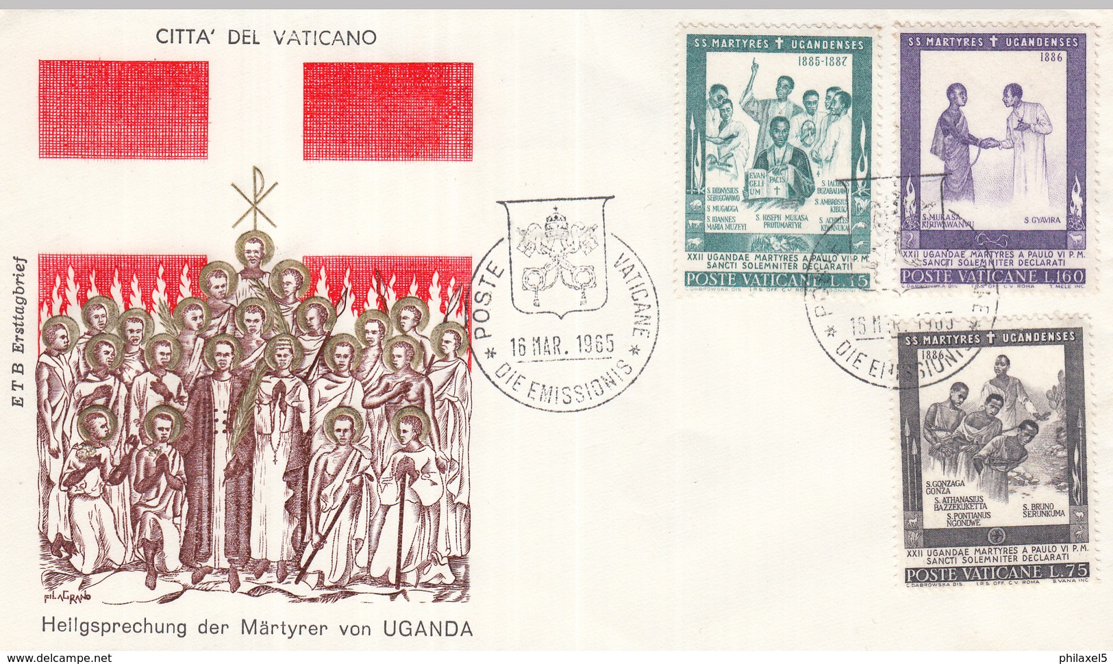 Vaticaan - FDC 16-03-1965 - Heiligsprechung Der 22 Màrtyer Von Uganda - Michel 471 - 476 - FDC