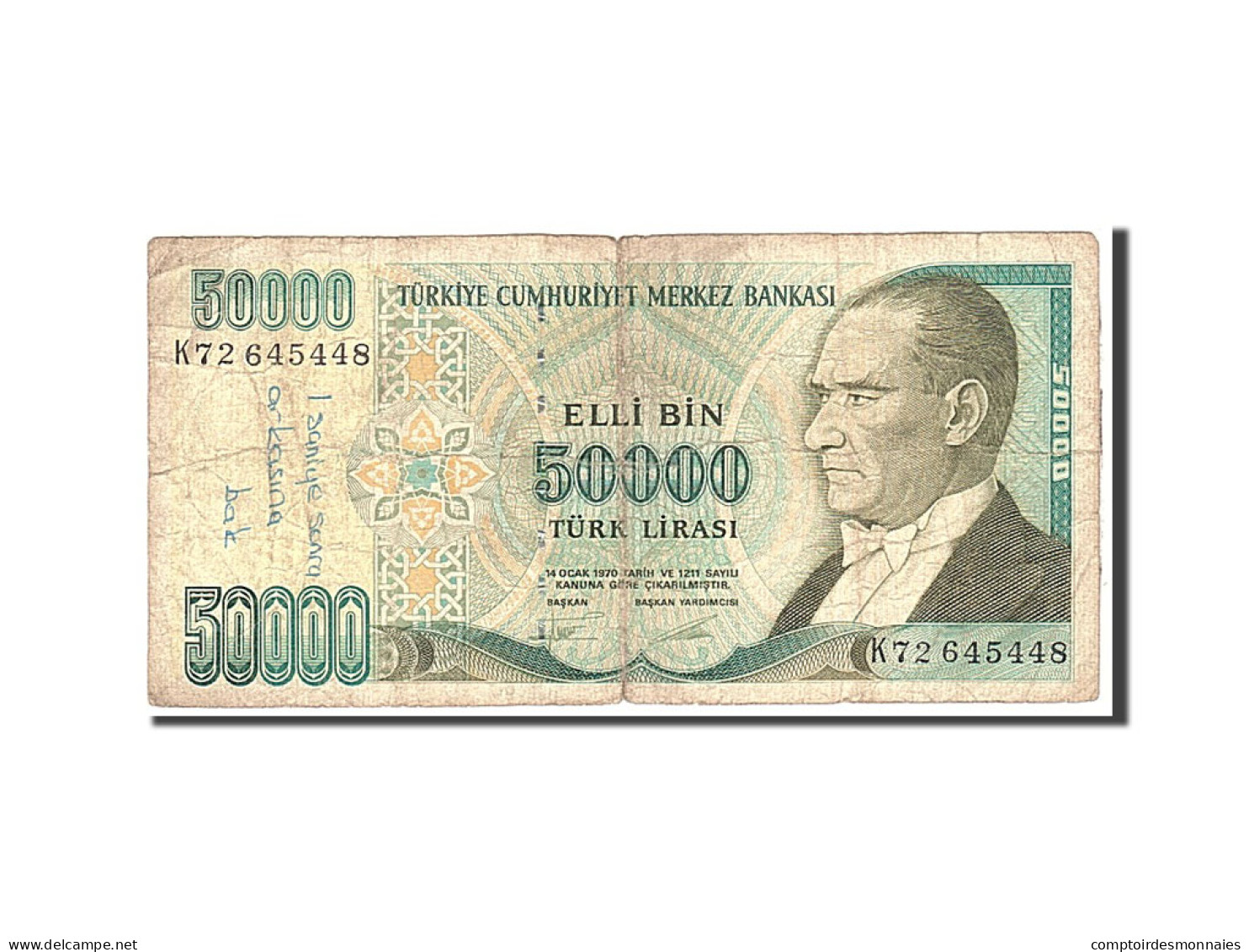 Billet, Turquie, 50,000 Lira, 1985, Undated, KM:204, B - Turquie