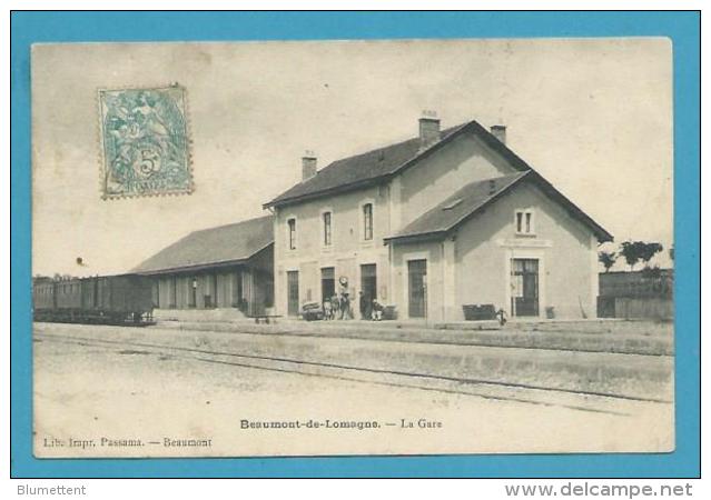 CPA - Chemin De Fer La Gare BEAUMONT-DE-LOMAGNE 82 - Beaumont De Lomagne