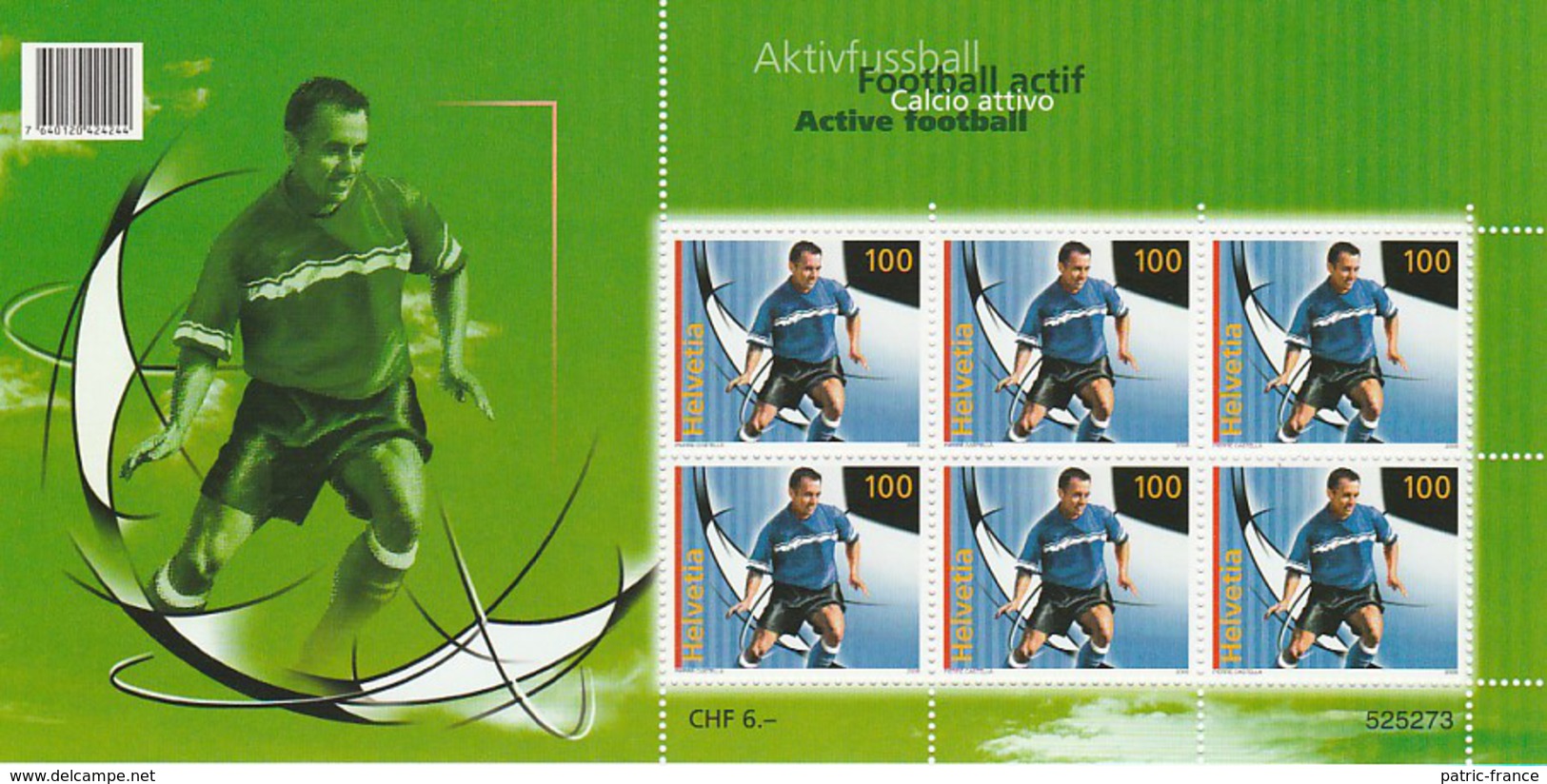 SUISSE 2008 - Football Actif - Feuillet 6 Timbres - Neufs