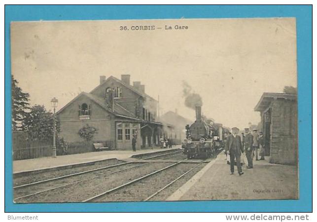 CPA 36 - Chemin De Fer Train En Gare CORBIE 80 - Corbie