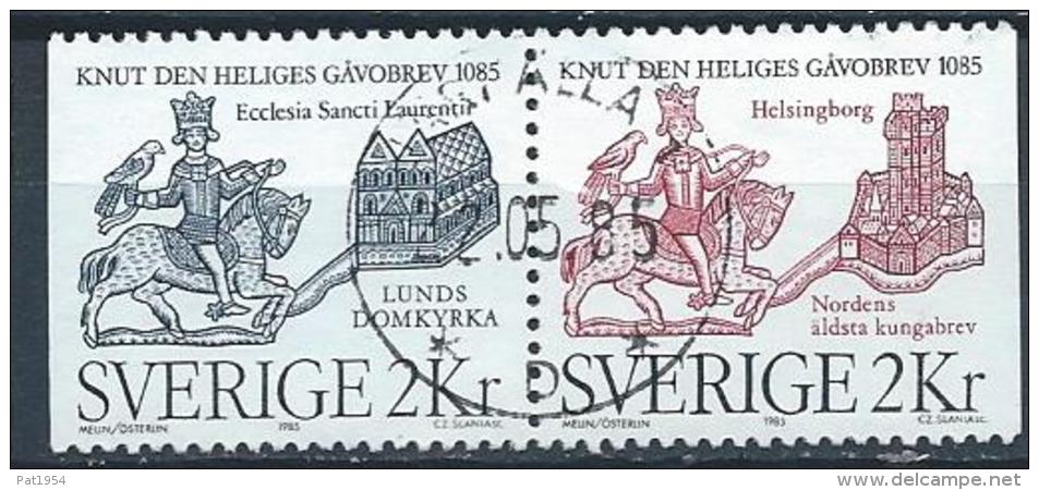 Suède 1985 1322a Oblitérés En Paire Saint Knut à Lund - Gebraucht