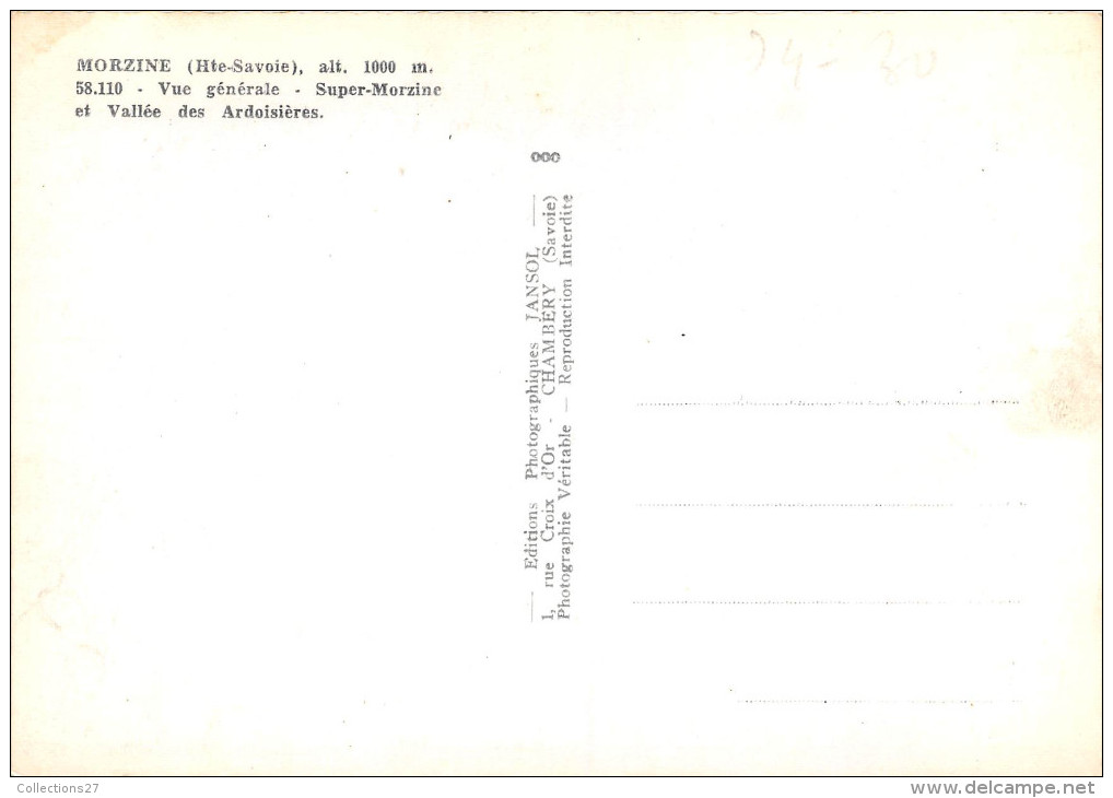 74-MORZINES- VUE GENERALE - Morzine