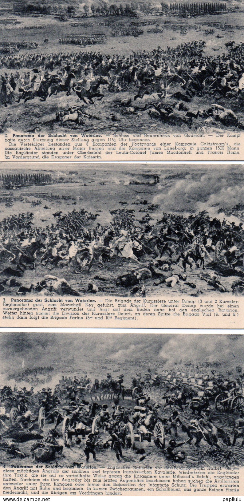 MILITARIA : Lot De 12 Cartes : Panorama Der Schlacht Von Waterloo ( 4 Scans ) - Guerres - Autres