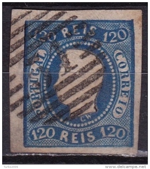 Portugal 1866 King Louis I 120 Reis Dark Blue Imperforated Michel 24 - Gebruikt