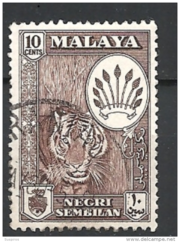 MALESIA NEGRI SEMBILAN  1957 -1963 Coat Of Arms & Views Of Country  TIGER  USED - Negri Sembilan