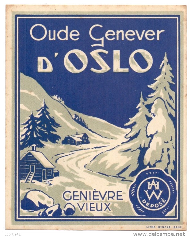 Etiket Etiquette - Genever - Genièvre - D' OSLO - Autres & Non Classés