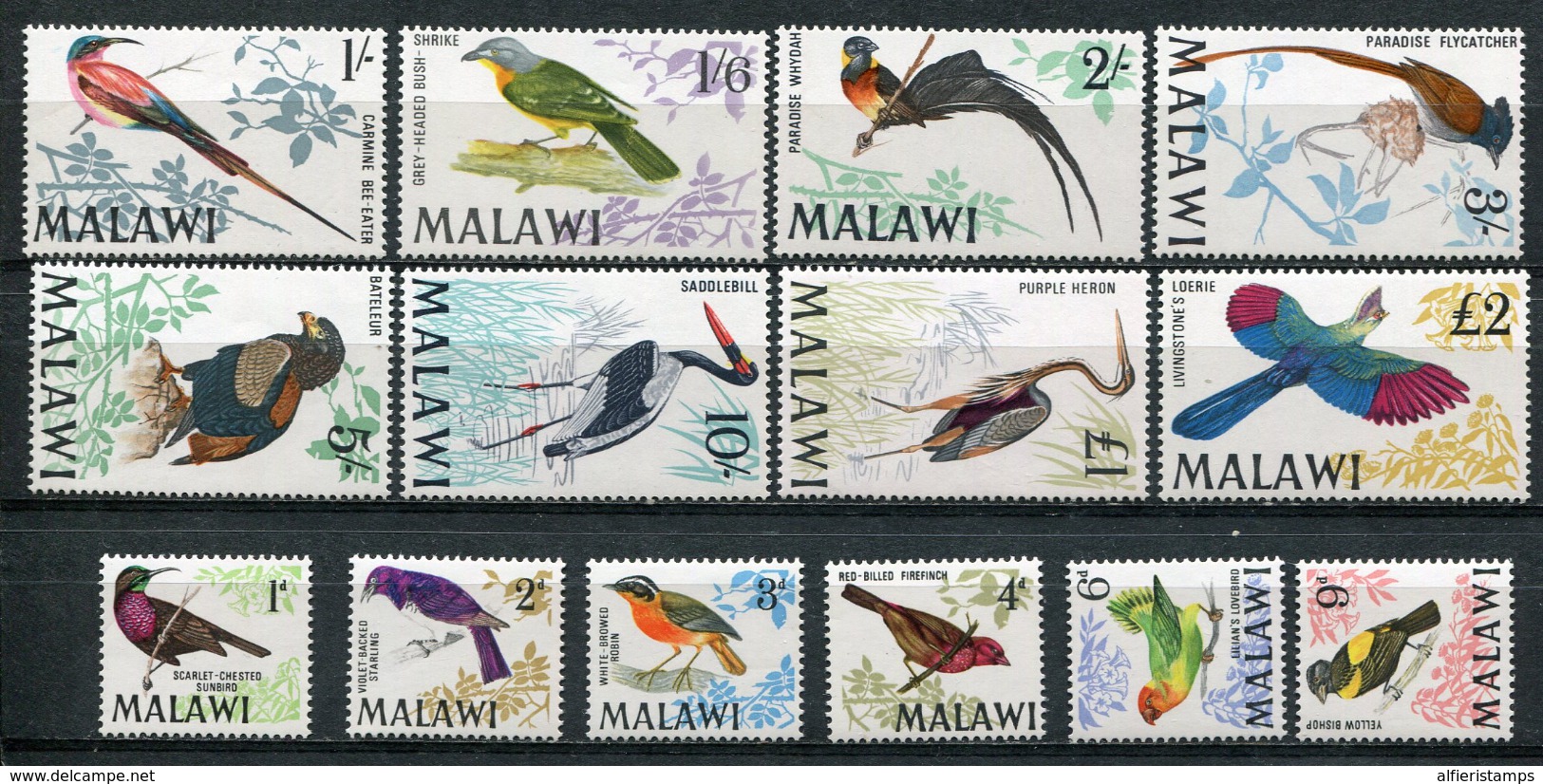 1968- MALAWI -BIRDS - OISEAUX- 14 VAL.- LUXE !! - Malawi (1964-...)