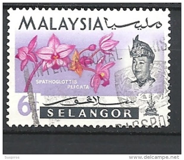 MALESIA    SELANGOR    1965 Orchids     Used - Selangor