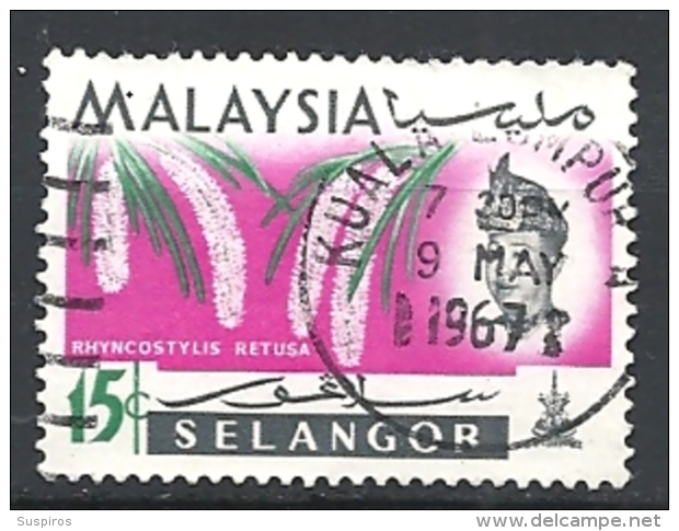 MALESIA    SELANGOR    1965 Orchids     Used - Selangor