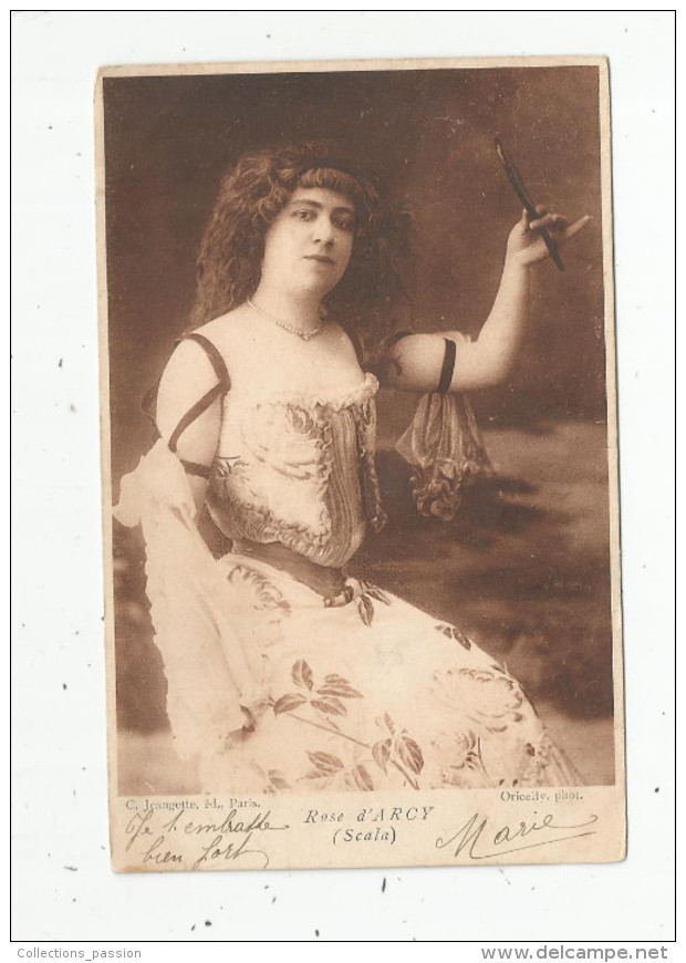 Cp , Spectacle , Artiste , Voyagée 1905 , ROSE D'ARCY , Scala - Künstler