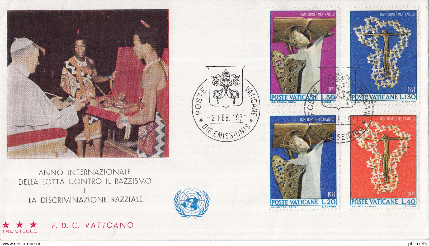 Vaticaan - FDC 02-02-1971 - Internationales Jahrgegen Rassendiskriminierung - Michel 577 - 580 - FDC