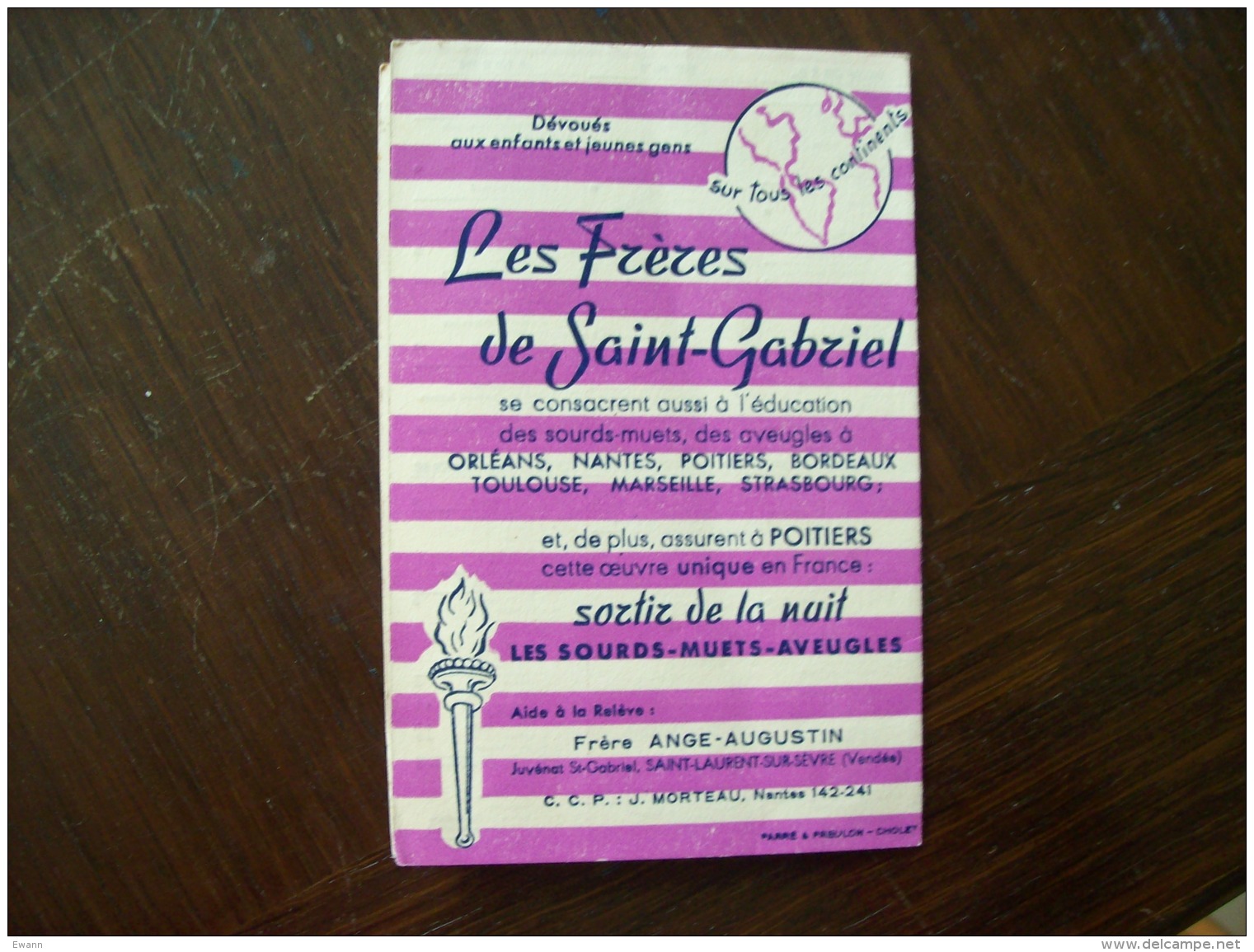 Calendrier 1956 Religieux: "Les Frères De Saint-Gabriel", Poitiers - Petit Format : 1941-60