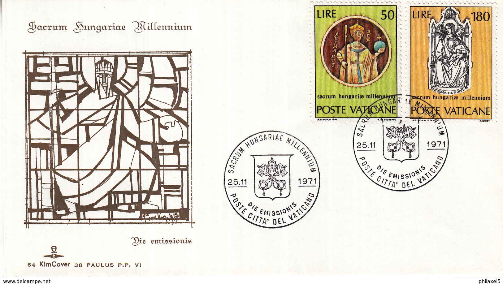 Vaticaan - FDC 25-11-1971 - 1000 Jahrestag Der Einigung Ungarns - Michel 594 - 595 - FDC
