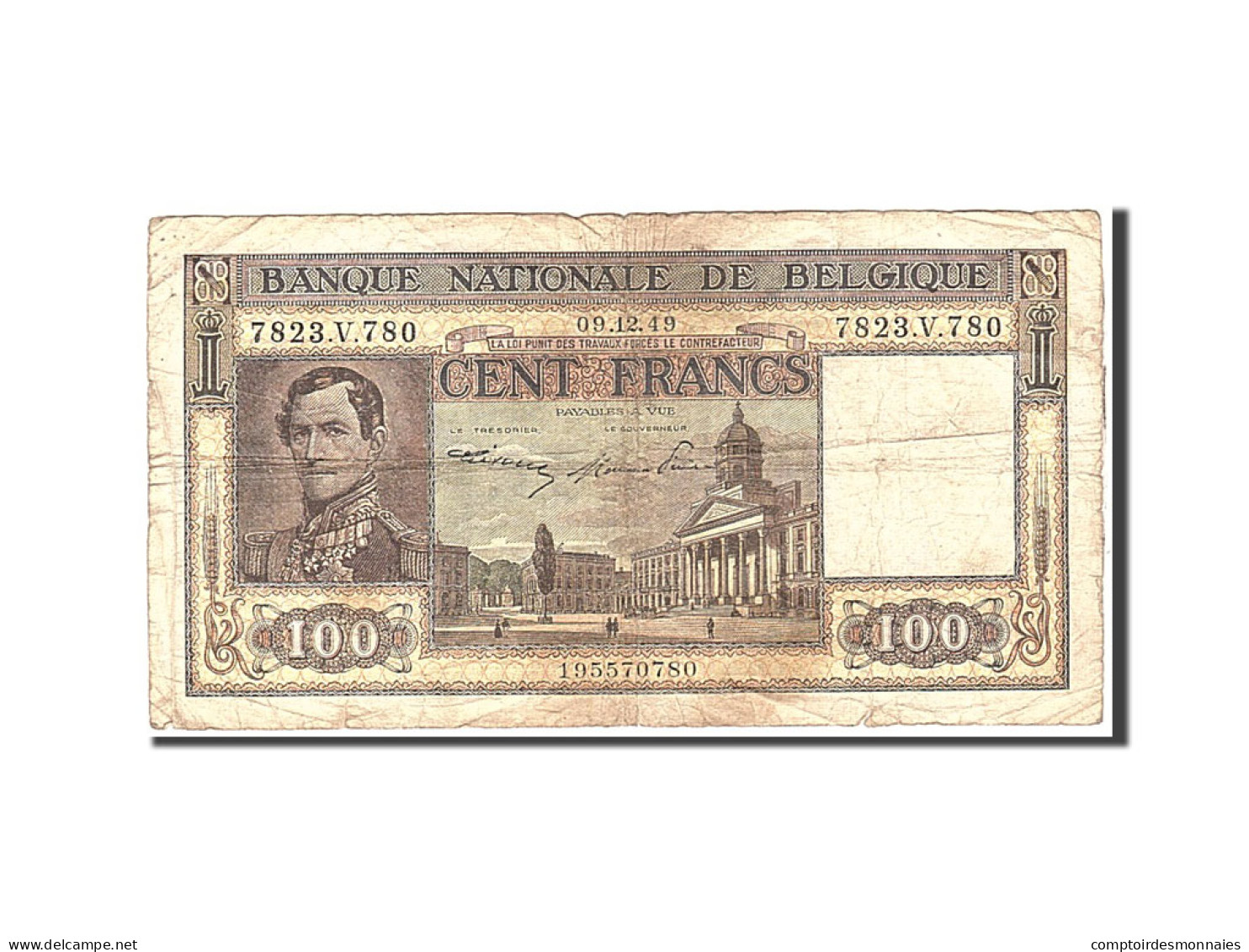 Billet, Belgique, 100 Francs, 1949, 1949-12-09, KM:126, TB - 100 Francs