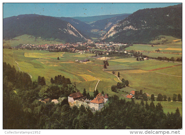 50937- MOTIERS, CASTLE, VILLAGE, PANORAMA - Môtiers 