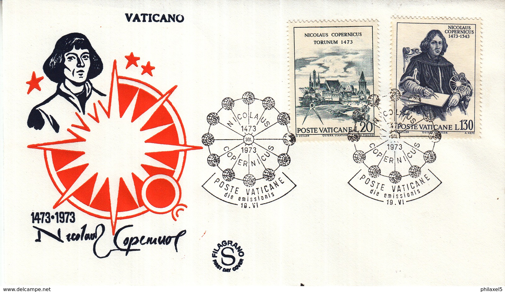 Vaticaan - FDC 19-06-1973 - 500 Geburtstag Von Nikolaus Kopernikus - Michel 621 - 624 - FDC