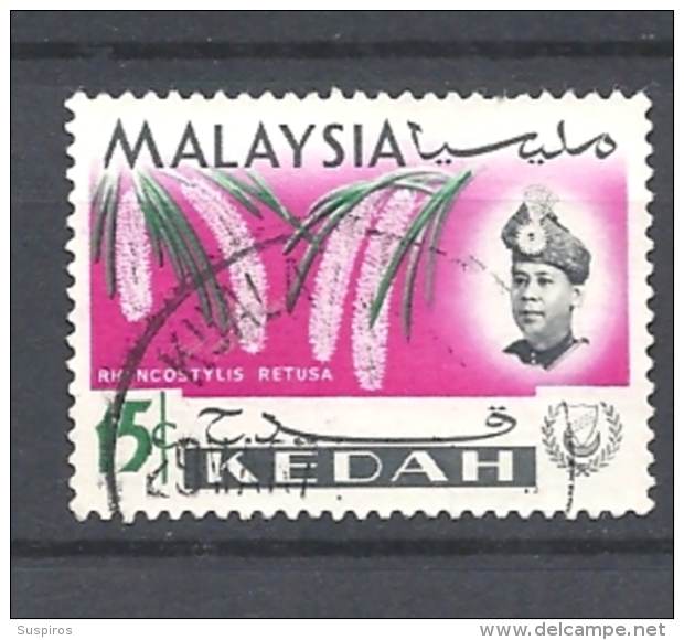 MALESIA KEDAH       1965 -1970 Orchids    USED - Kedah