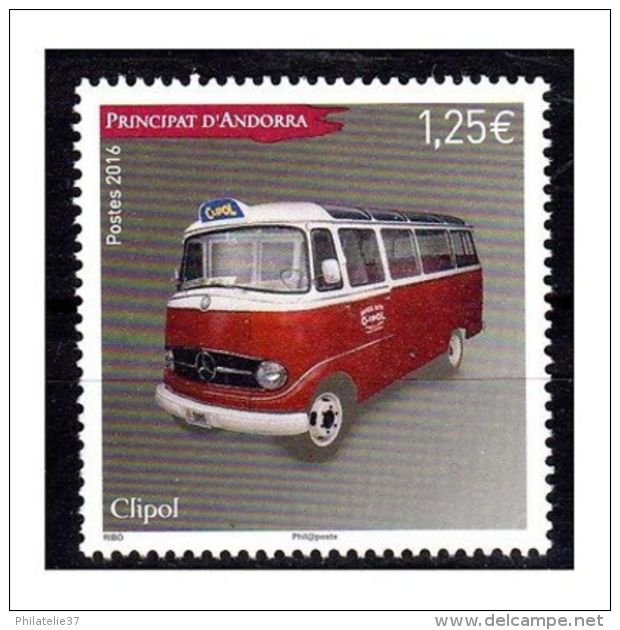 Timbre Andorre Français 2016 Bus Clipol - Andere & Zonder Classificatie